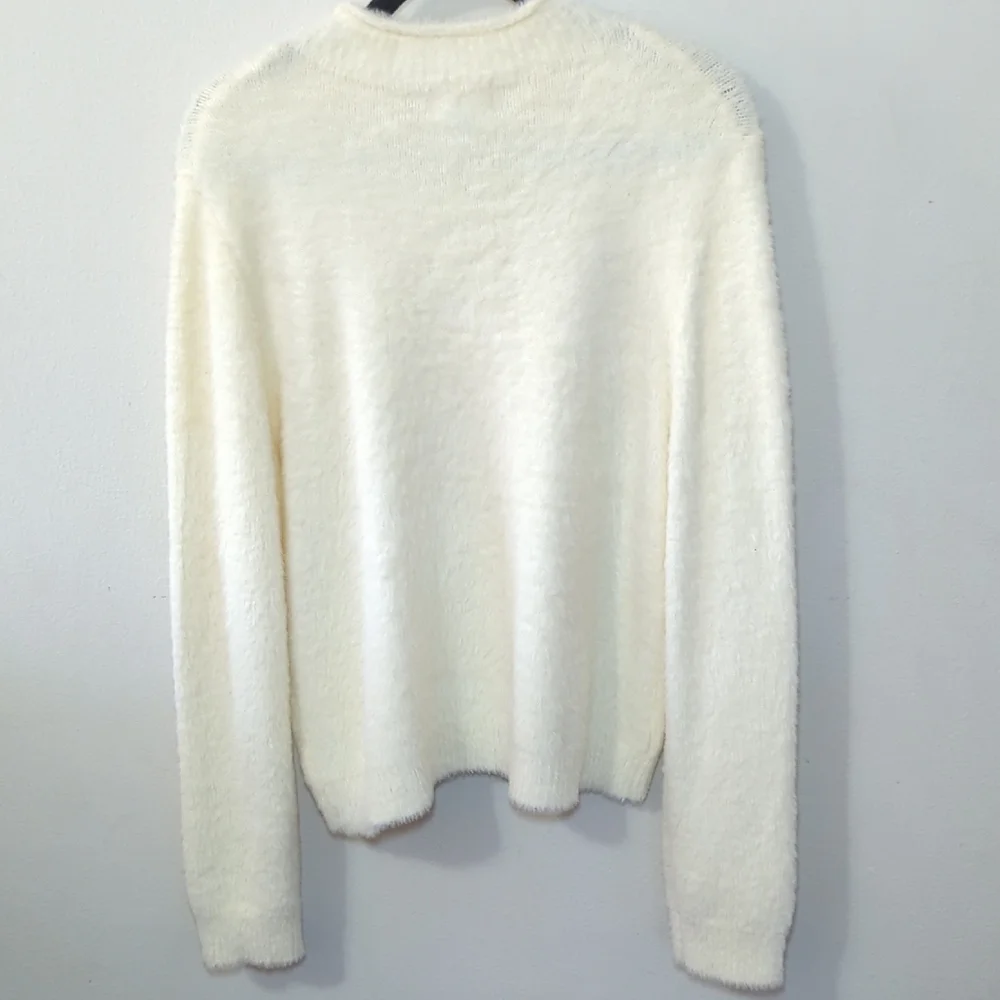 Universal Thread Cream Eyelash Sweater Mock Neck Soft Women's Size XL